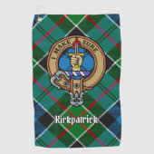 Clan Kirkpatrick Crest over Tartan Golfhanddoek (Voorkant)