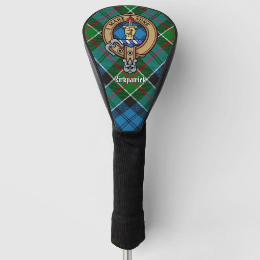 Clan Kirkpatrick Crest over Tartan Golfheadcover (Voorkant)