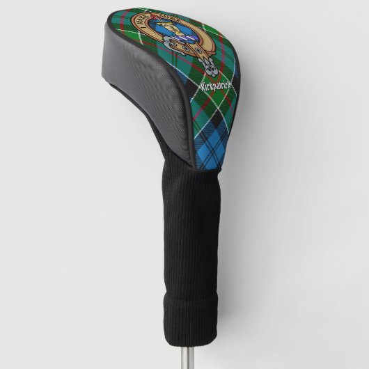 Clan Kirkpatrick Crest over Tartan Golfheadcover (Schuin)