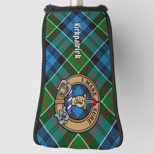 Clan Kirkpatrick Crest over Tartan Golfheadcover (Draai 90)