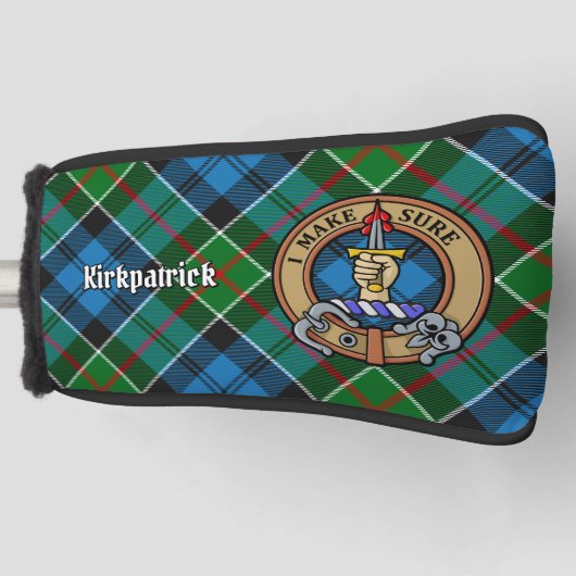 Clan Kirkpatrick Crest over Tartan Golfheadcover (Voorkant)