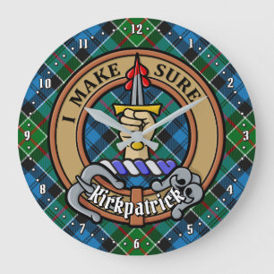 Clan Kirkpatrick Crest over Tartan Grote Klok