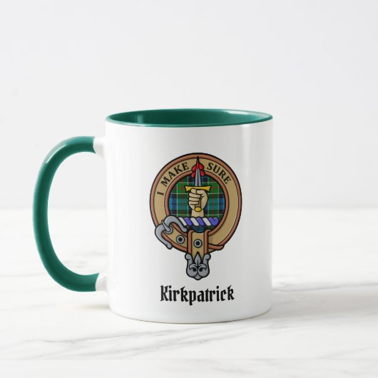 Clan Kirkpatrick Crest over Tartan Mok (Links)