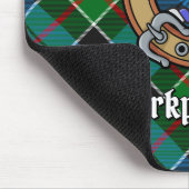 Clan Kirkpatrick Crest over Tartan Muismat (Hoek)