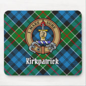 Clan Kirkpatrick Crest over Tartan Muismat (Voorkant)