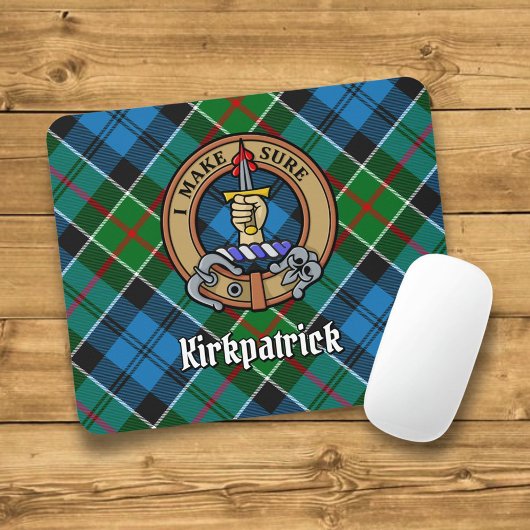 Clan Kirkpatrick Crest over Tartan Muismat