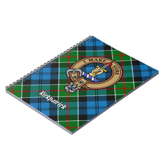 Clan Kirkpatrick Crest over Tartan Notitieboek (Linkerzijde)