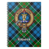 Clan Kirkpatrick Crest over Tartan Notitieboek (Voorkant)