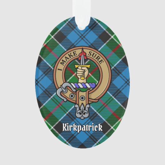 Clan Kirkpatrick Crest over Tartan Ornament (voorkant)