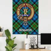 Clan Kirkpatrick Crest over Tartan Poster (Thuiskantoor)