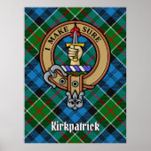 Clan Kirkpatrick Crest over Tartan Poster (Voorkant)