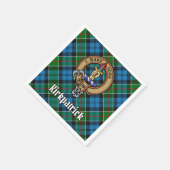 Clan Kirkpatrick Crest over Tartan Servet (Hoek)