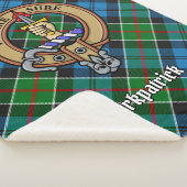 Clan Kirkpatrick Crest over Tartan Sherpa Deken (3/4)