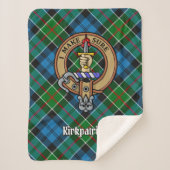 Clan Kirkpatrick Crest over Tartan Sherpa Deken (Voorkant)
