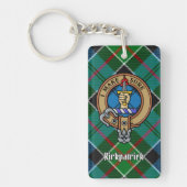 Clan Kirkpatrick Crest over Tartan Sleutelhanger (Voorkant)