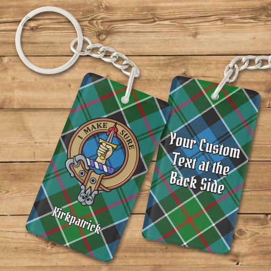 Clan Kirkpatrick Crest over Tartan Sleutelhanger