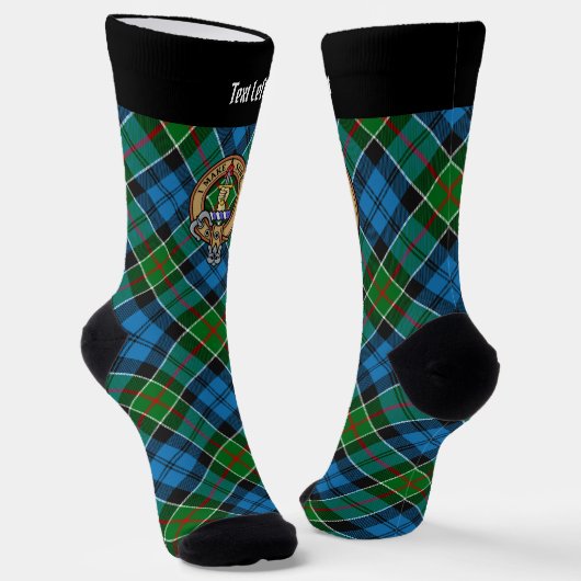 Clan Kirkpatrick Crest over Tartan Sokken (Gebogen)