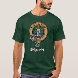 Clan Kirkpatrick Crest over Tartan T-shirt