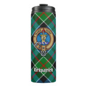 Clan Kirkpatrick Crest over Tartan Thermosbeker (Voorkant)