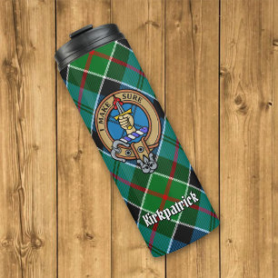 Clan Kirkpatrick Crest over Tartan Thermosbeker