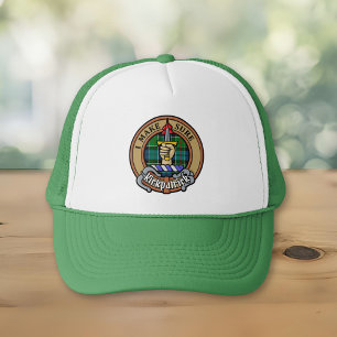 Clan Kirkpatrick Crest over Tartan Trucker Pet