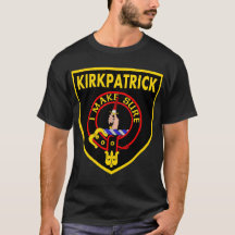 Clan Kirkpatrick LARGE logo op zwart T-shirt
