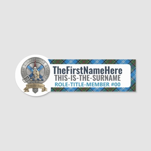 Clan Kirkpatrick Society - CKS Naamlabel #1 Naamplaatje (Voorkant)