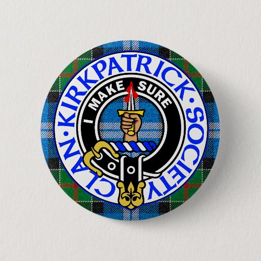 Clan Kirkpatrick Society tartan badge  Ronde Button 5,7 Cm (Voorkant)