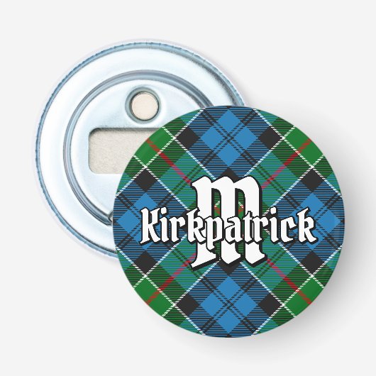 Clan Kirkpatrick Tartan Button Flesopener (Voorkant)