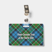 Clan Kirkpatrick Wapen over Tartan Badge (Achterkant met clip)