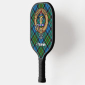 Clan Kirkpatrick-wapen over tartan Pickleball Paddle (Links)