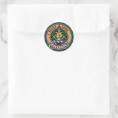 Clan Kirkpatrick-wapen over tartan Ronde Sticker (Tas)