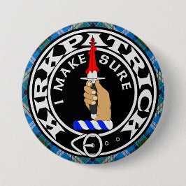 CLAN KIRKPATRICK WAPEN RONDE BUTTON 7,6 CM