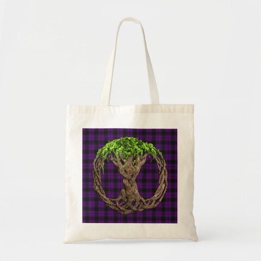Clan Laird Tartan en Keltische Levensboom Tote Bag (Voorkant)
