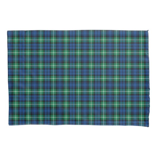 Clan Lamont Blauw en Groen Schots Plaid Kussensloop (Voorkant)