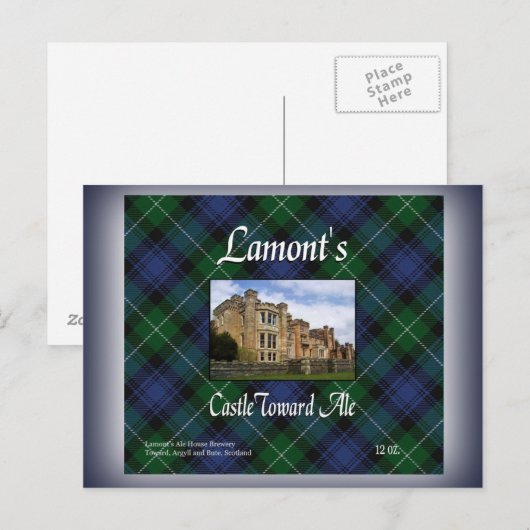 Clan Lamont Castle Toward Ale Briefkaart (Voorkant / Achterkant)