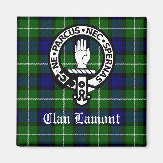 Clan Lamont Crest Badge & Tartan Magneet (Voorkant)