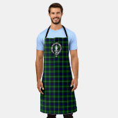 Clan Lamont Crest Badge & Tartan Schort (Gedragen)