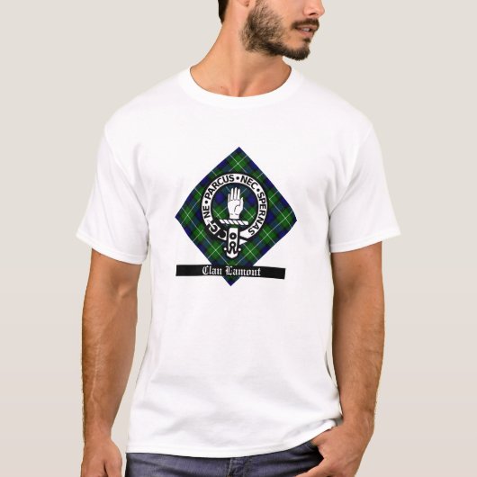 Clan Lamont Crest Badge & Tartan T-shirt (Voorkant)