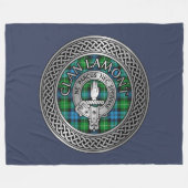 Clan Lamont Crest & Tartan Knot Fleece Deken (Voorkant (Horizontaal))