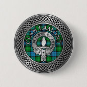 Clan Lamont Crest & Tartan Knot Ronde Button 5,7 Cm (Voorkant)