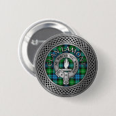 Clan Lamont Crest & Tartan Knot Ronde Button 5,7 Cm (Voorkant /achterkant)