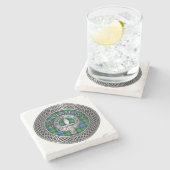 Clan Lamont Crest & Tartan Knot Stenen Onderzetter (Zijkant)
