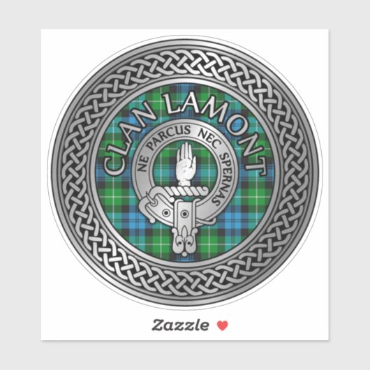 Clan Lamont Crest & Tartan Knot Sticker (Vel)