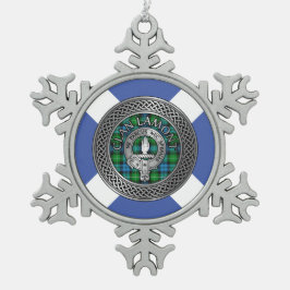 Clan Lamont Crest & Tartan Knot Tin Sneeuwvlok Ornament