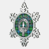 Clan Lamont Crest & Tartan Tin Sneeuwvlok Ornament (Rechts)