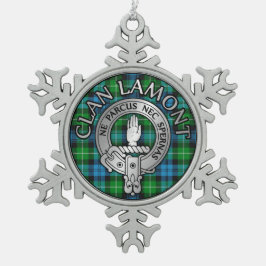 Clan Lamont Crest & Tartan Tin Sneeuwvlok Ornament