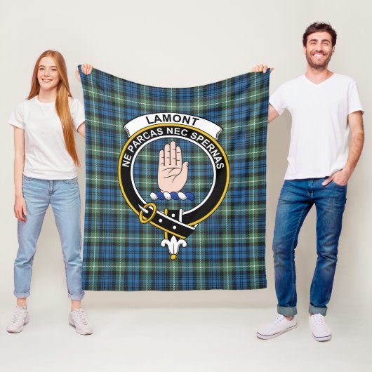 Clan Lamont Oude Tartan Plaid Fleece Deken (In situ)