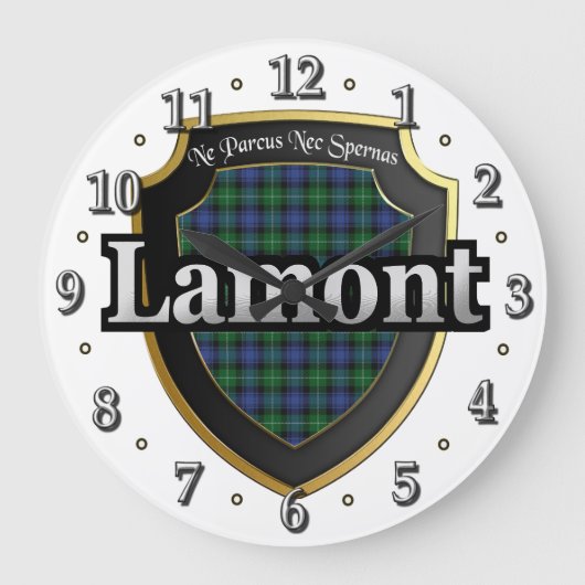 Clan Lamont Tartan Scottish Dream Clock Grote Klok (Voorkant)