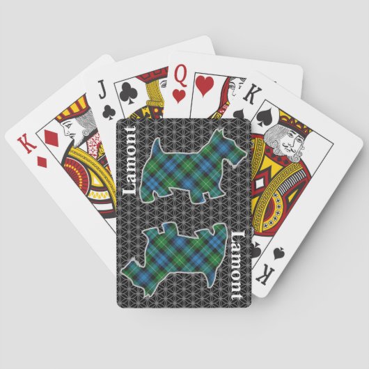 Clan Lamont Tartan Scottish Terrier Edition Pokerkaarten (Achterkant)